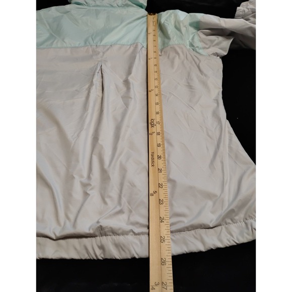 Columbia Mint Green Gray Fleece Lined Flash Forward Windbreaker Jacket NWT $90 - Picture 14 of 16